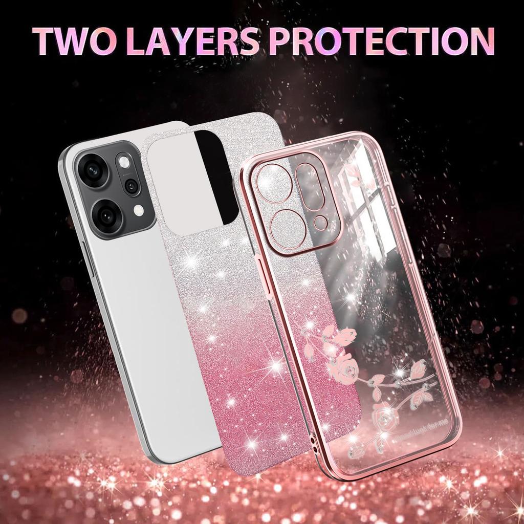 KADEM For Oppo Reno14 Pro 5G (Global) Case Flower TPU Flexible Gradient Phone Cover