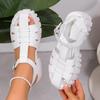 Women's Anti-slip Shoes with Thick Soles and Wide Heels, Large Size Sandals