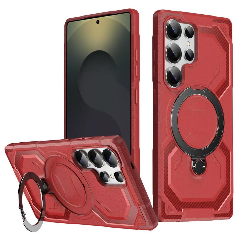 Rotating Bracket Ring Anti Drop Car Magnetic Protective Cover for Samsung Galaxy S25 S24 S23 S22 S21 Ultra Plus FE A55 Case