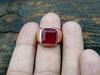 Lab Created Ruby Cushion Gemstone Ring, Rose Gold Ring, Handmade Jewelry, Statement Ring, Engagement Gift, 925 Silver Ring