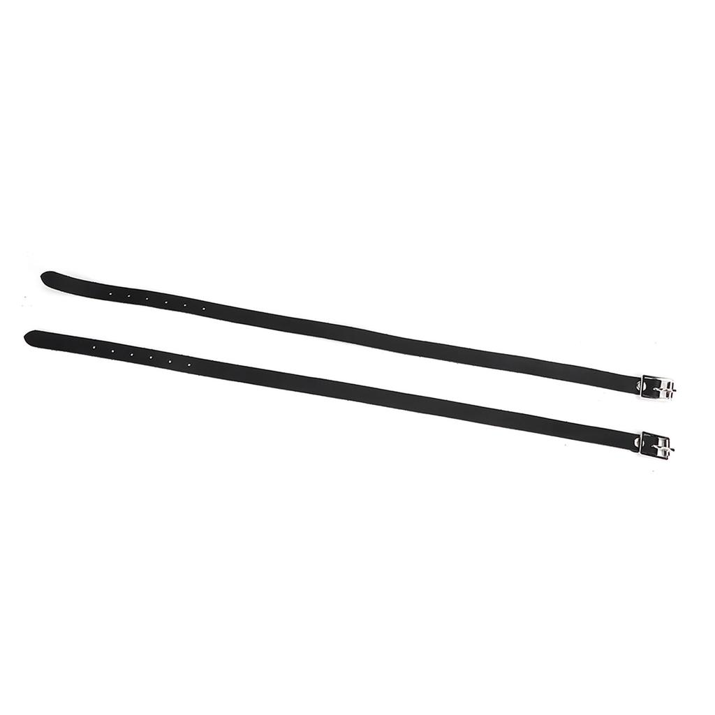 1 Pair Lengthen For Spur Straps Leathers with Stainless Steel Buckle Horse Tool Accessories 50cm Black
