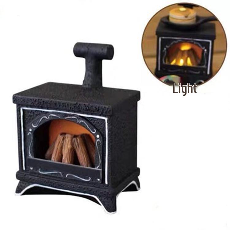 Mini Cute Japanese Zakka Resin Fireplace Ornament for Miniature Scene Display