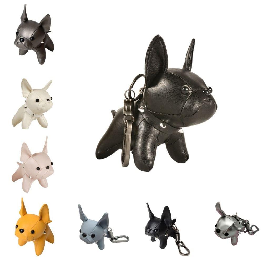 Cartoon Chubby Leather Keychain Cute Car Keyring Unique Dog Pendant Friend