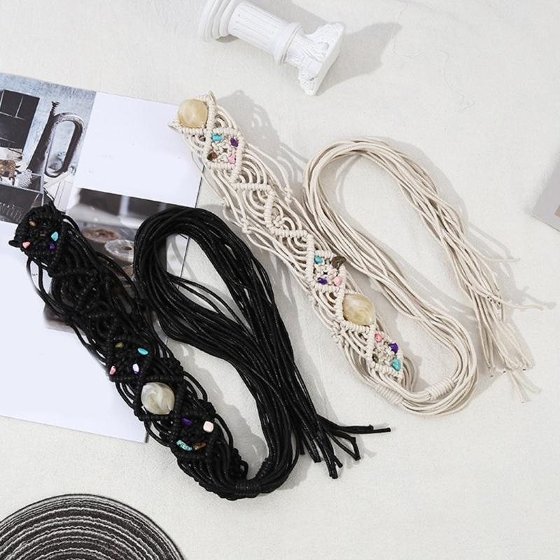 Cowgirl Waist Chain Casual Tie Belt Vintage Bohemian Waist Ceinture Cowgirl Lady Belt Elegant Woven Beads Western