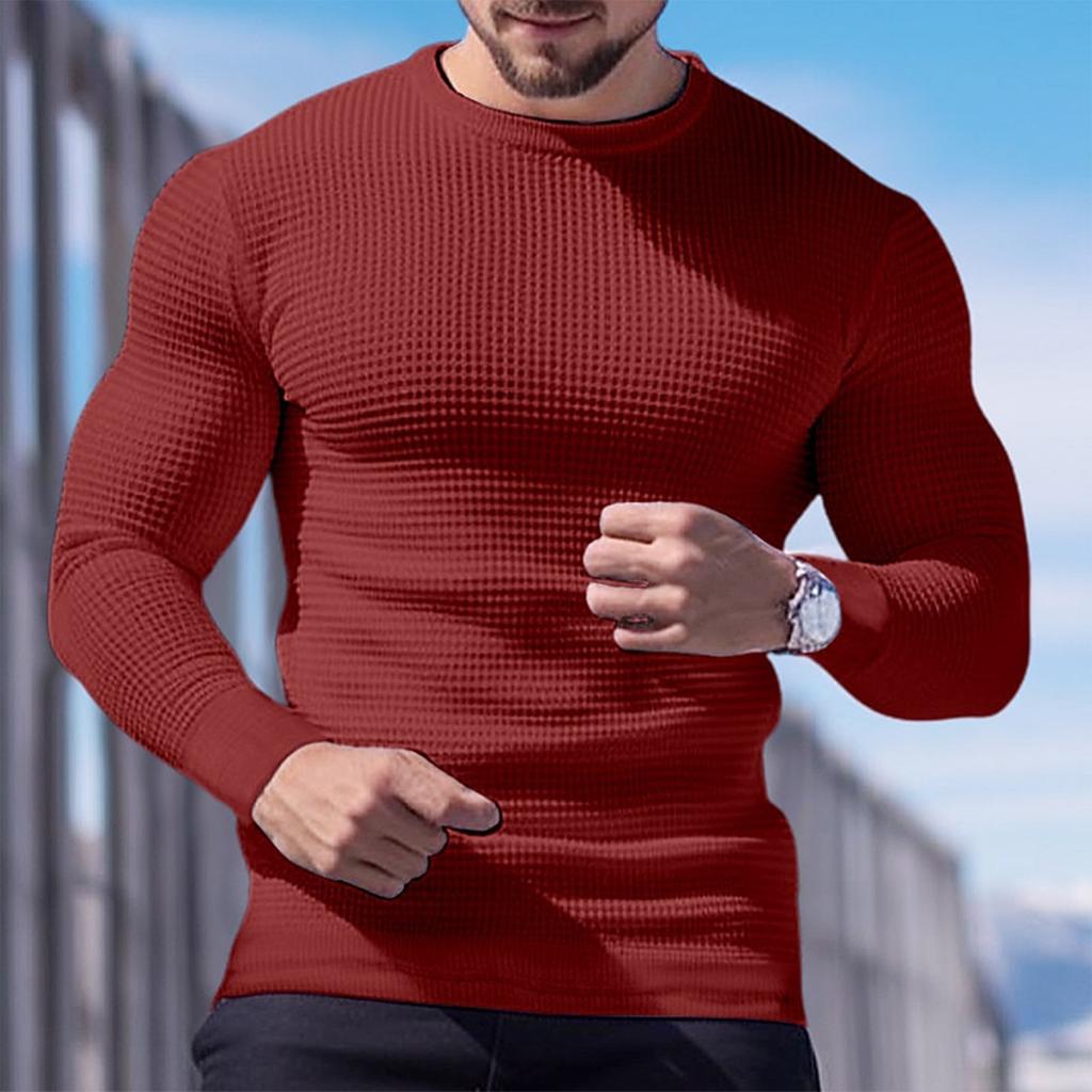 Shoulder Sleeves Men'S Long Sleeved Patchwork T-Shirt Casual Top