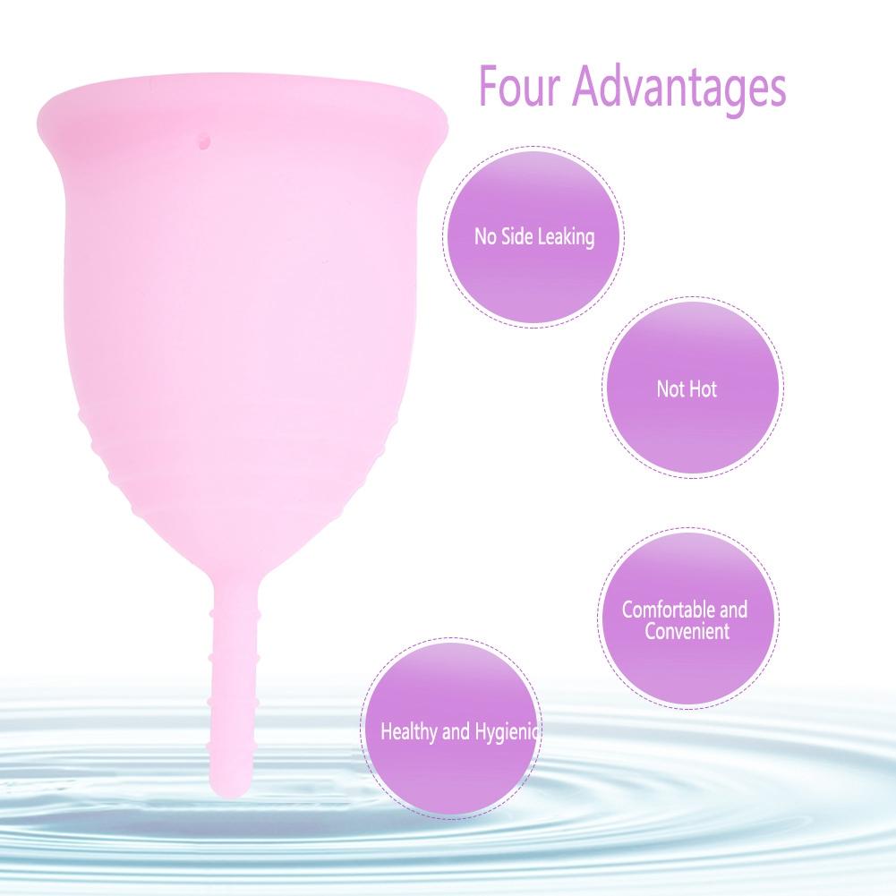 Menstrual Cup Medical Silicone Female Lady Leak Free Safety Feminine Hygiene Cup Pink L