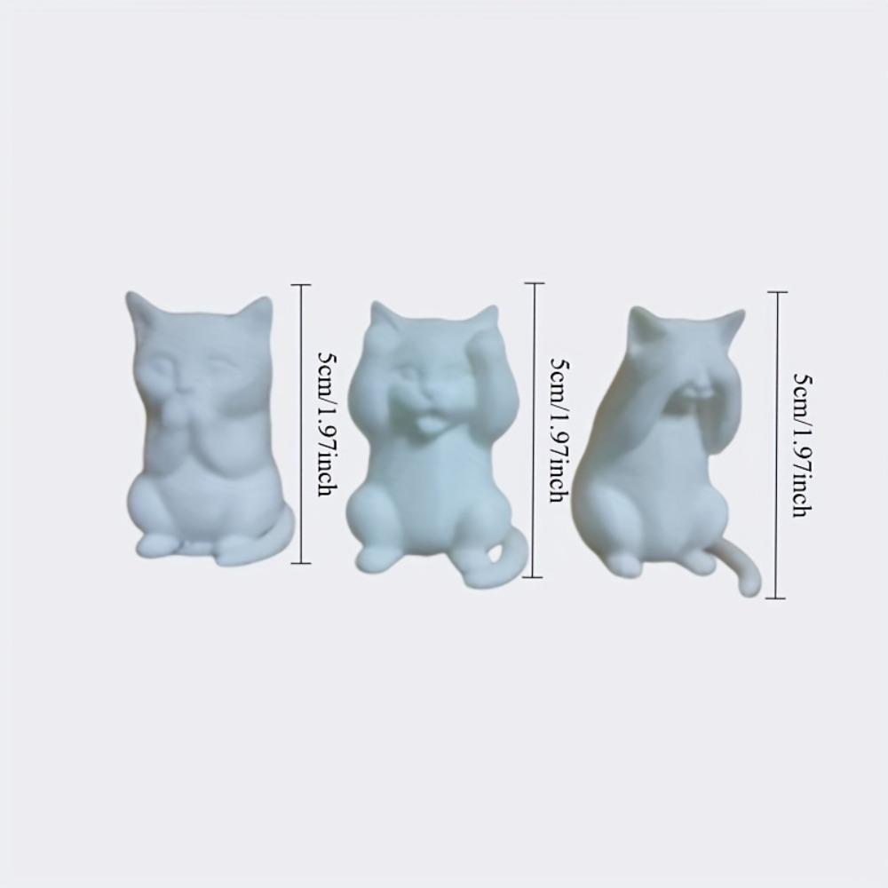 Super Cute Creative Simulation Three No Cats, No Evil Visible, If Not Obedient, Don't Speak ", Very Suitable for Home Decoration
