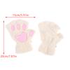 Cute Cat Paw Fluffy Claw Fingerless Gloves Warm Soft Plush Fingerless Panda Glove Half Finger Women Winter Wear Christmas Gifts