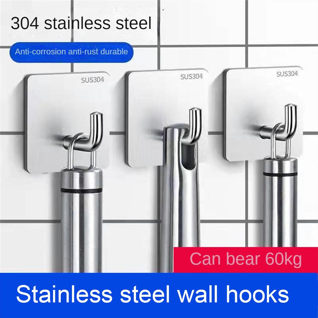 Wall Hook Hanger Adhesive Key Holder Towel Shelf Robe Storage Rack Multi-purpose Sticky Load-bearing for Home Kitchen