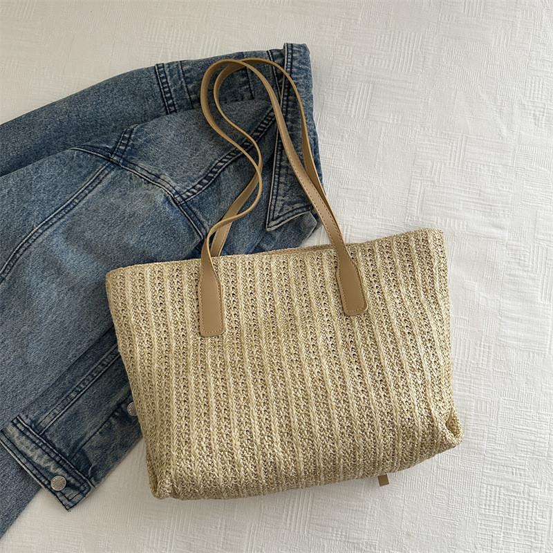 Trendy And Fashionable One Shoulder Tote Bag Spacious Woven Handbag In Chic Street Style хаки