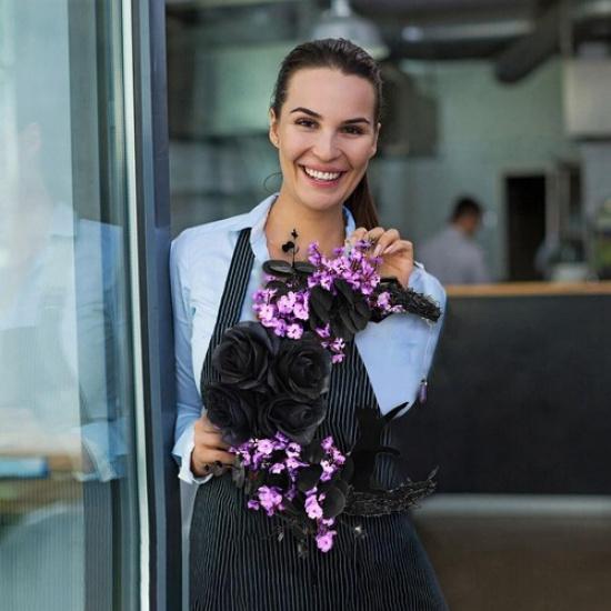 Halloween Moon Wreath With Cat Wall Decor Moon Halloween Wreaths For Front Door