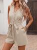 2026 Spring/Summer Women's V-Neck Solid Sleeveless Jumpsuit for Daily Commute