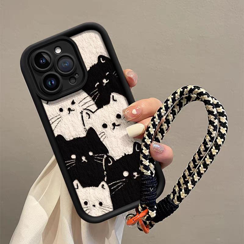 3D Bow Black Cat Lanyard Case For Honor 200 300 400 Pro MAGIC 90 7 Lite 5 6PRO X9C Smart X9 X7 20 Nova5T cover Soft Shockproof