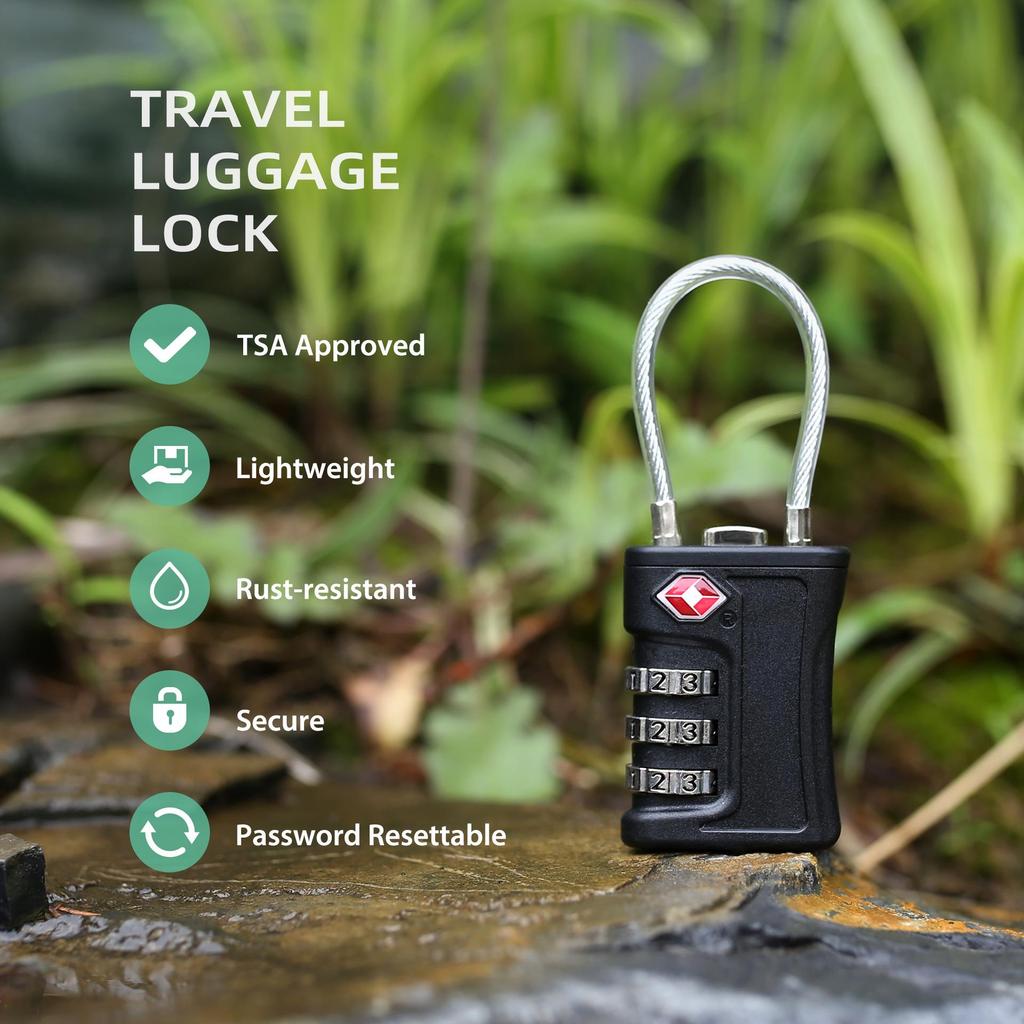 TSA-Approved Travel and Gym Suitcase Padlock with Password