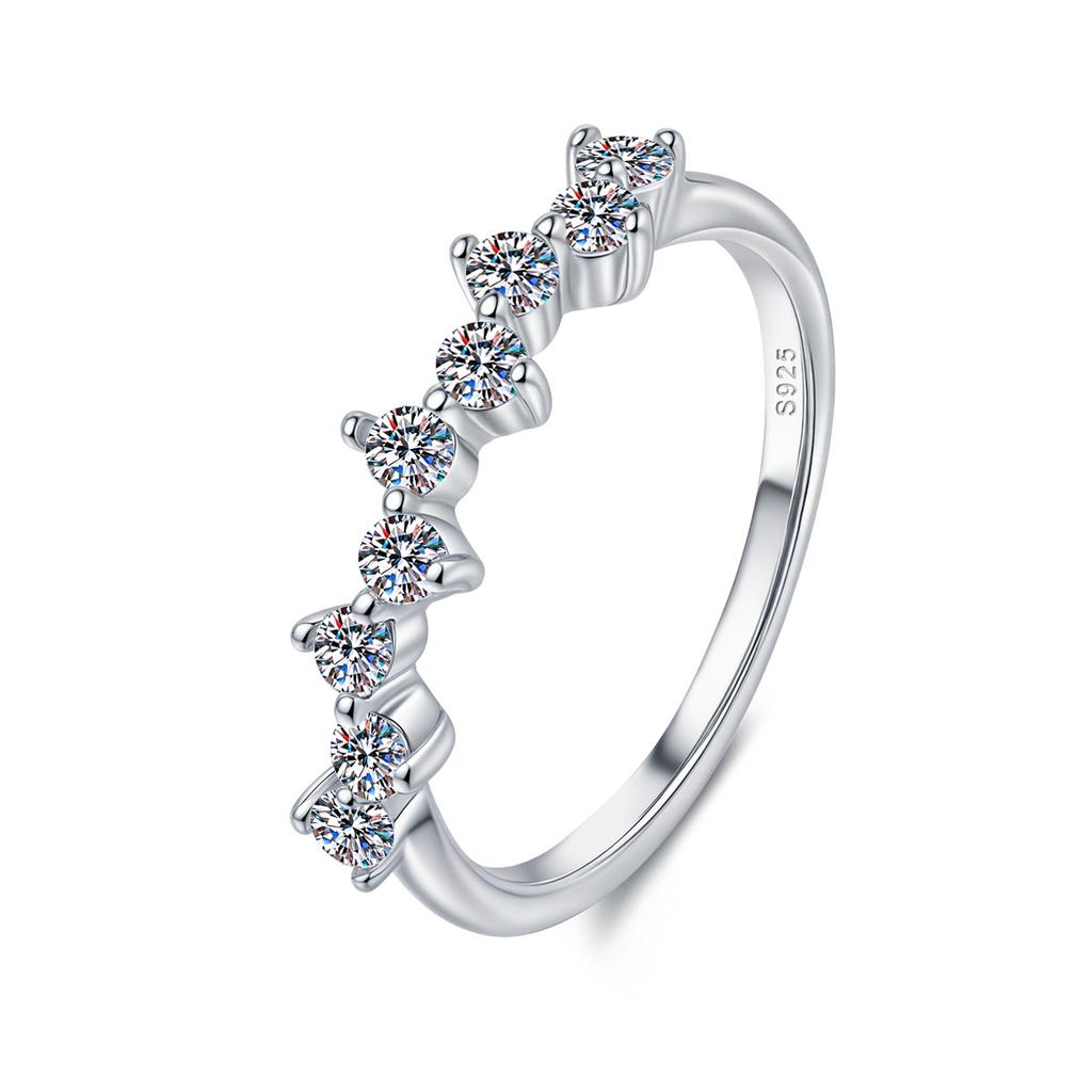 VENTFILLE 100% CopperClassic Moissanite Ring For Women 0.049CT*9 D Color Jewelry Engagement Wedding Band