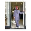 Women's Hooded Zippered Sleeves Elastic Wide Leg Pants Suit