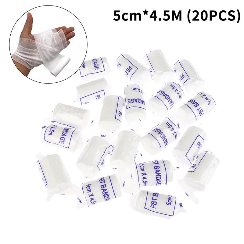 20 Rolls/Lot 5Cmx4.5M Pbt Elastic Bandage First Aid Kit Gauze Roll Wound Dressing Nursing Emergency Care Bandage