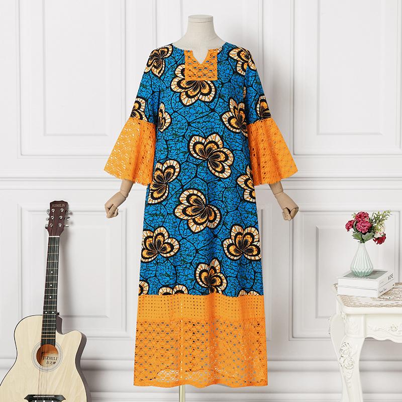 

Весеннее женское платье с длинными рукавами и принтом в винтажном стиле