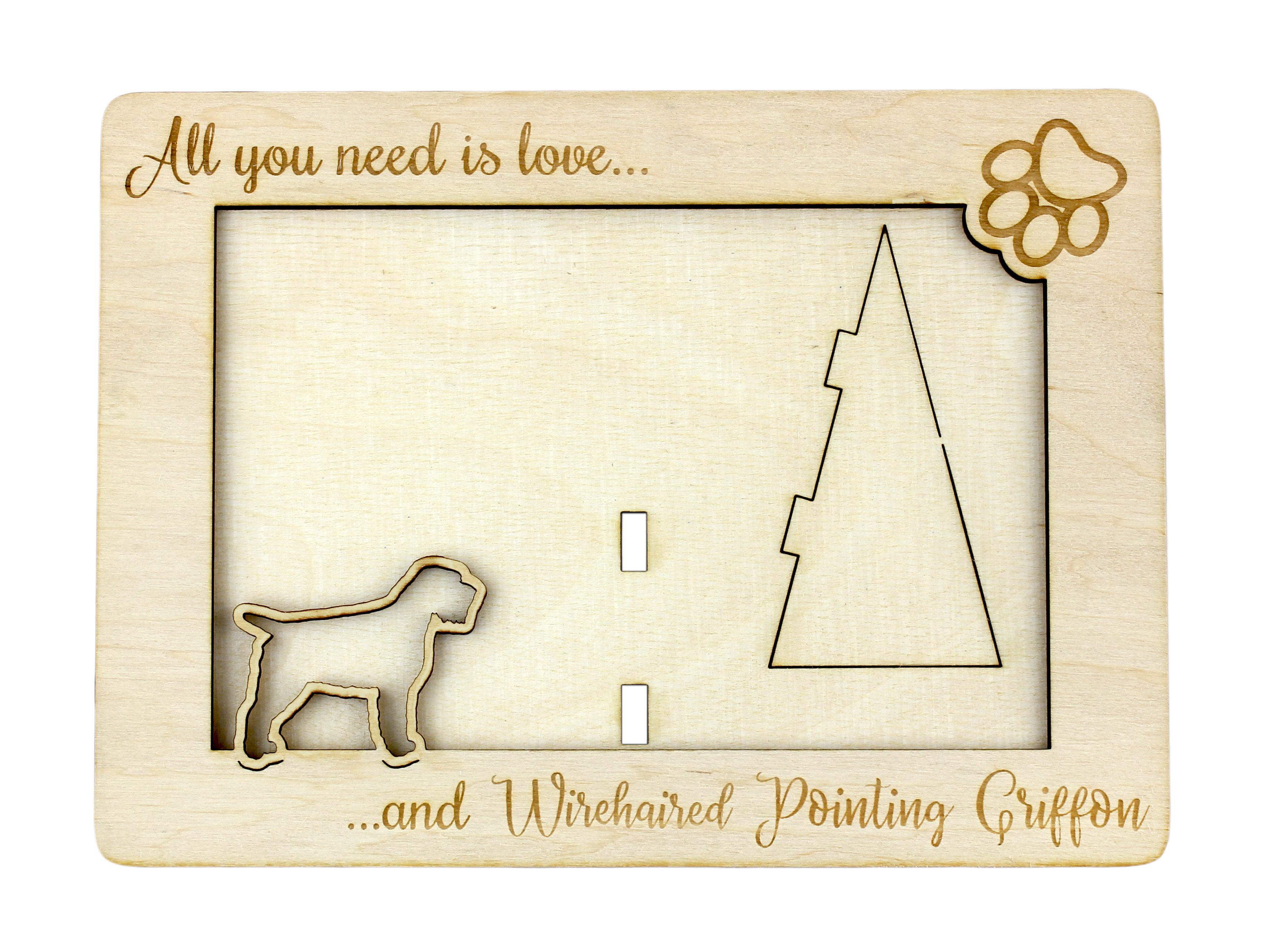 

Wirehaired Pointing Griffon, Korthals Griffon - Photo frame, engraved wooden frame, a lovely gadget for the dog lover by Art-Dog