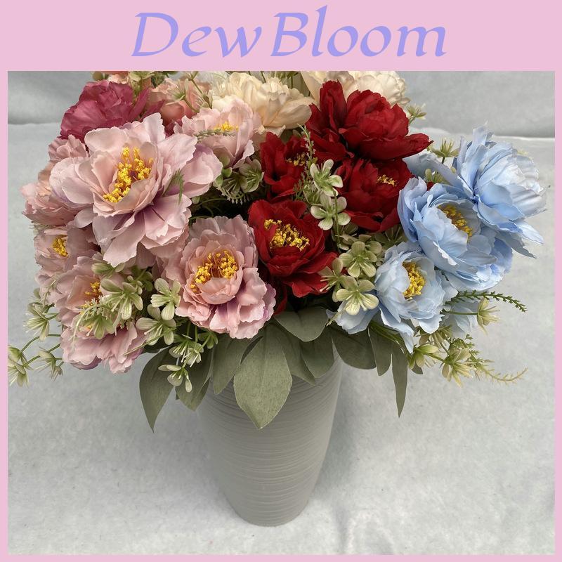 Bouquet di Fiori di Seta 6 Teste di Peonia Matrimonio Decorazione per la Casa Con Design Realistico Per Fotografia