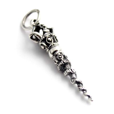 Tibetan Phurba Vajra Stake Sterling Silver 925 Pendant Top