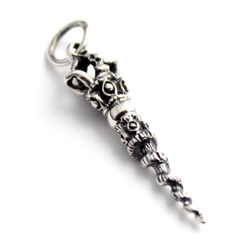 Tibetan Phurba Vajra Stake Sterling Silver 925 Pendant Top