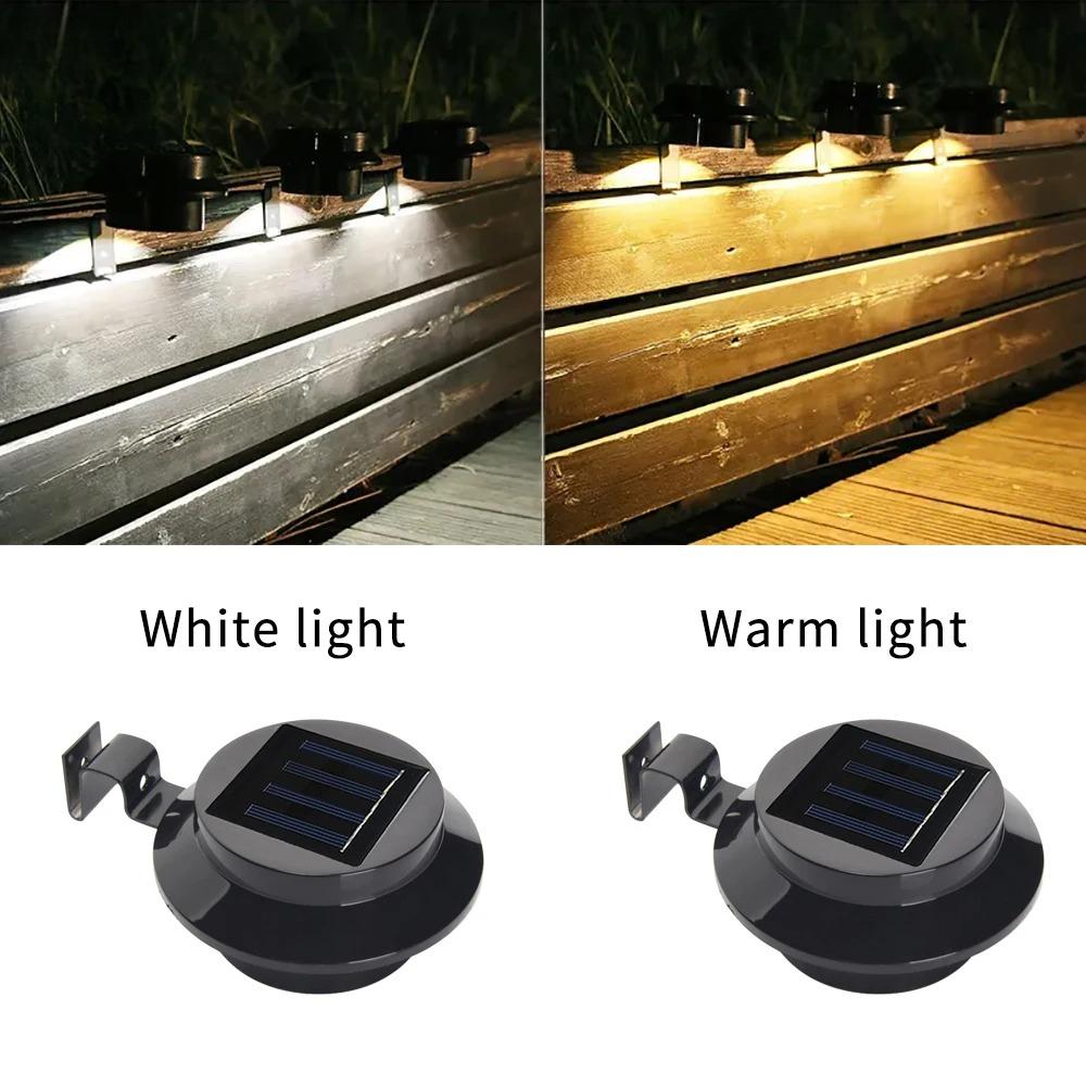 Solar Fence Lights Outdoor Solar Powered Lamps Waterproof LED Gutter Lights for Yard Garden Pathway Lighting Scene Night View