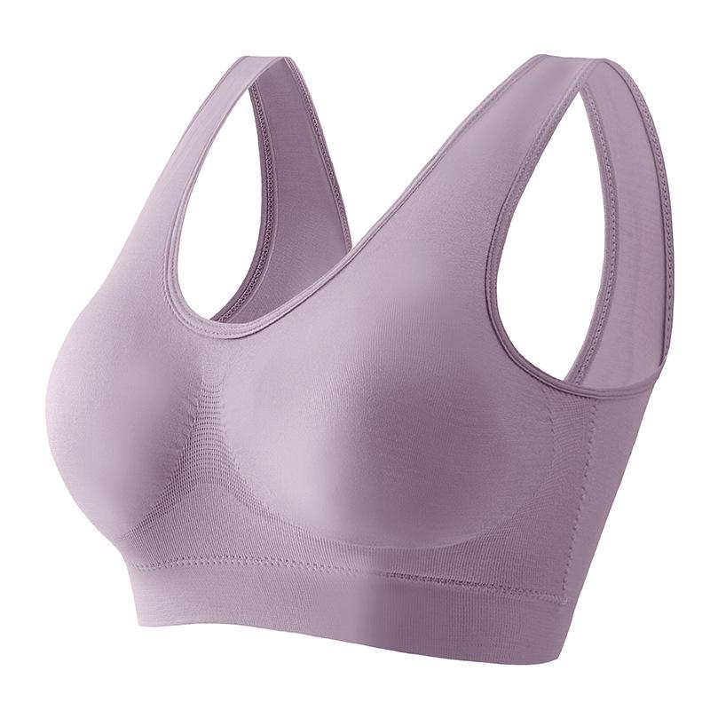 Bezszwowy biustonosz sportowy damski: Bez fiszbin, krzyżowy krój na plecach, idealny do jogi, biegania i fitnessu, dostępny w dużych rozmiarach