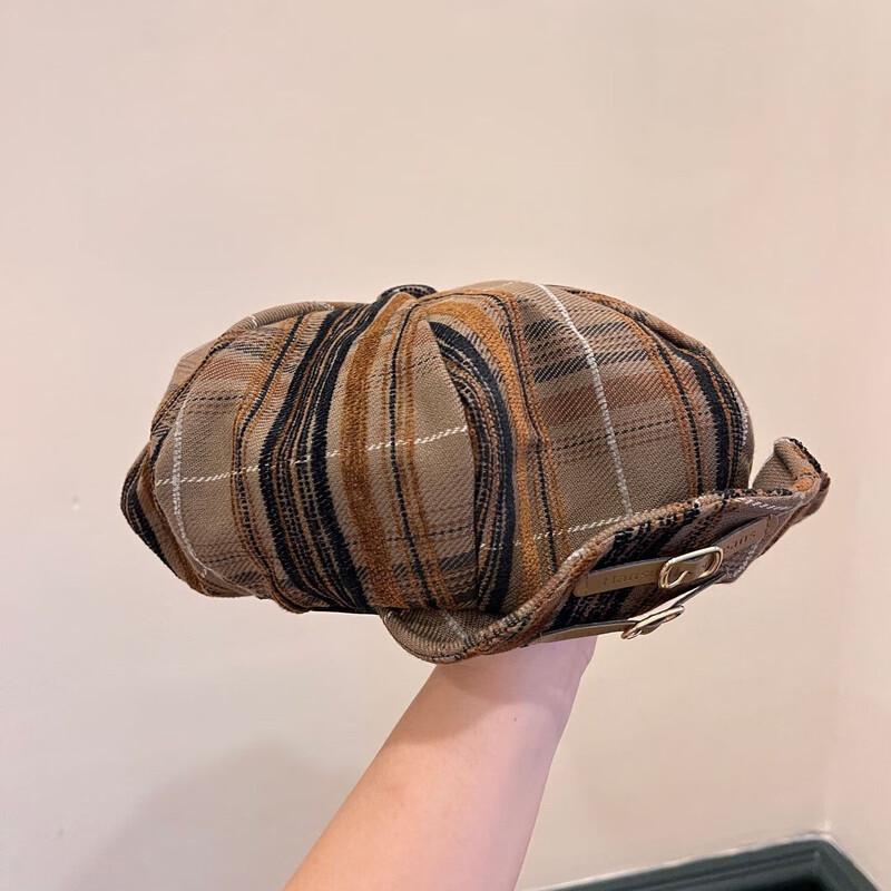 Mi Ling Винтажная Восьмиугольная Шляпа-Берет в Клетку