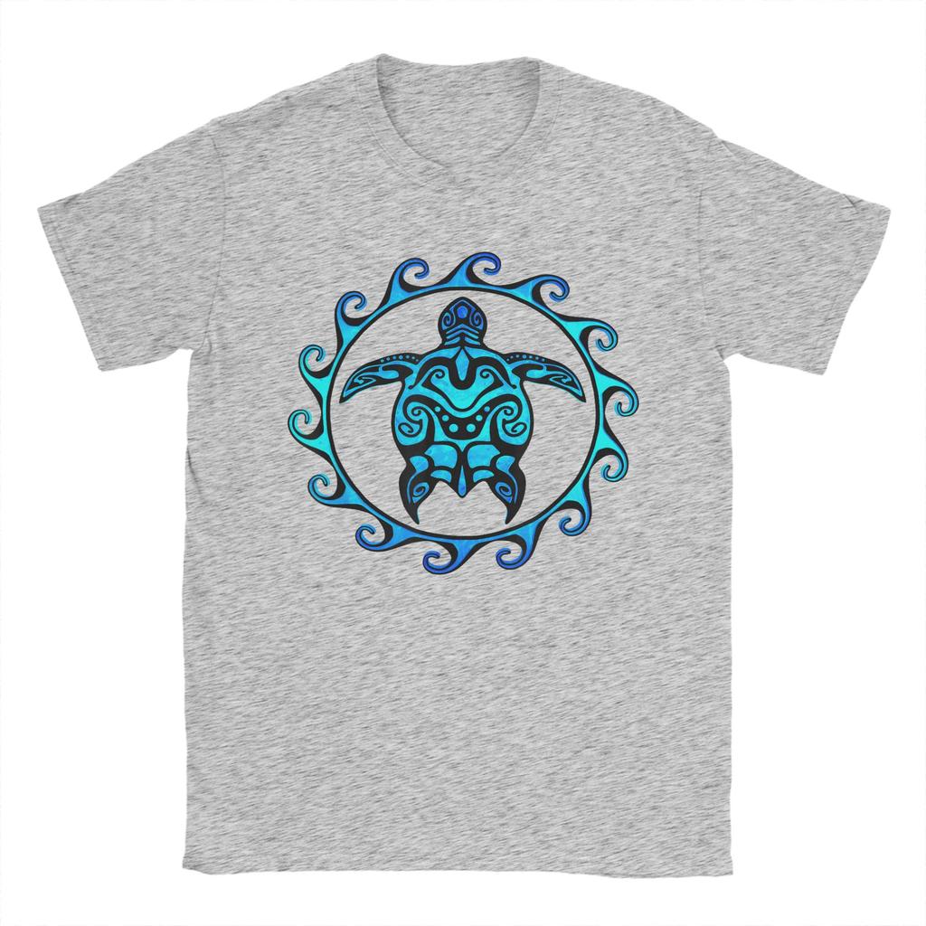 Men's Tribal Hawaiian Maori Sun Sea Turtle Island T Shirts  Top Tees Summer Y2K Funny Short Sleeve T Shirt
