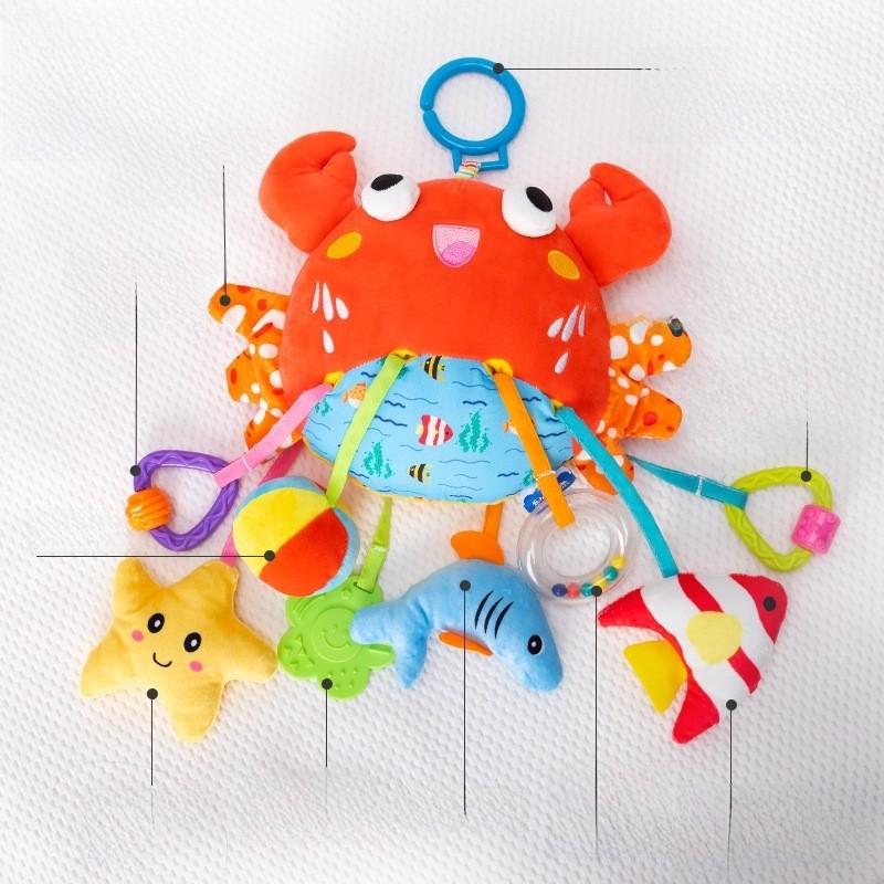 Plush Baby Grab Toy With Rope For Toddler Hand Exercise And Sensory Play
