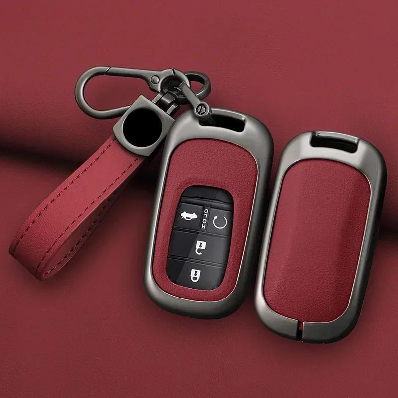 Interior Mouldings Leather Car Remote Key Case Fob Cover Protector Holder Shell For Honda Civic Accord HR-V CR-V CRV 2022 2023 K