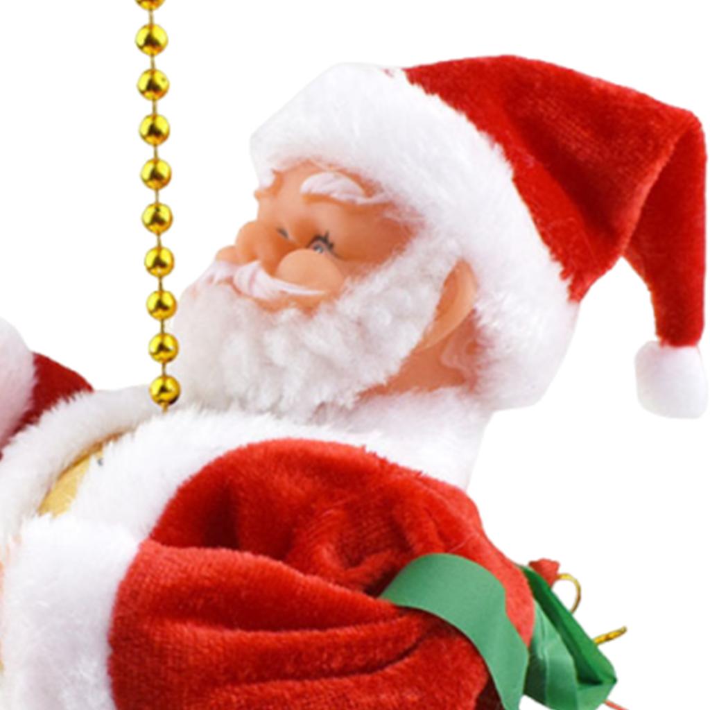 Electric Climbing Rope Santa Claus Climbs Up and Down Christmas Tree Pendant Ornament for Indoor Party Home Ornaments Gift