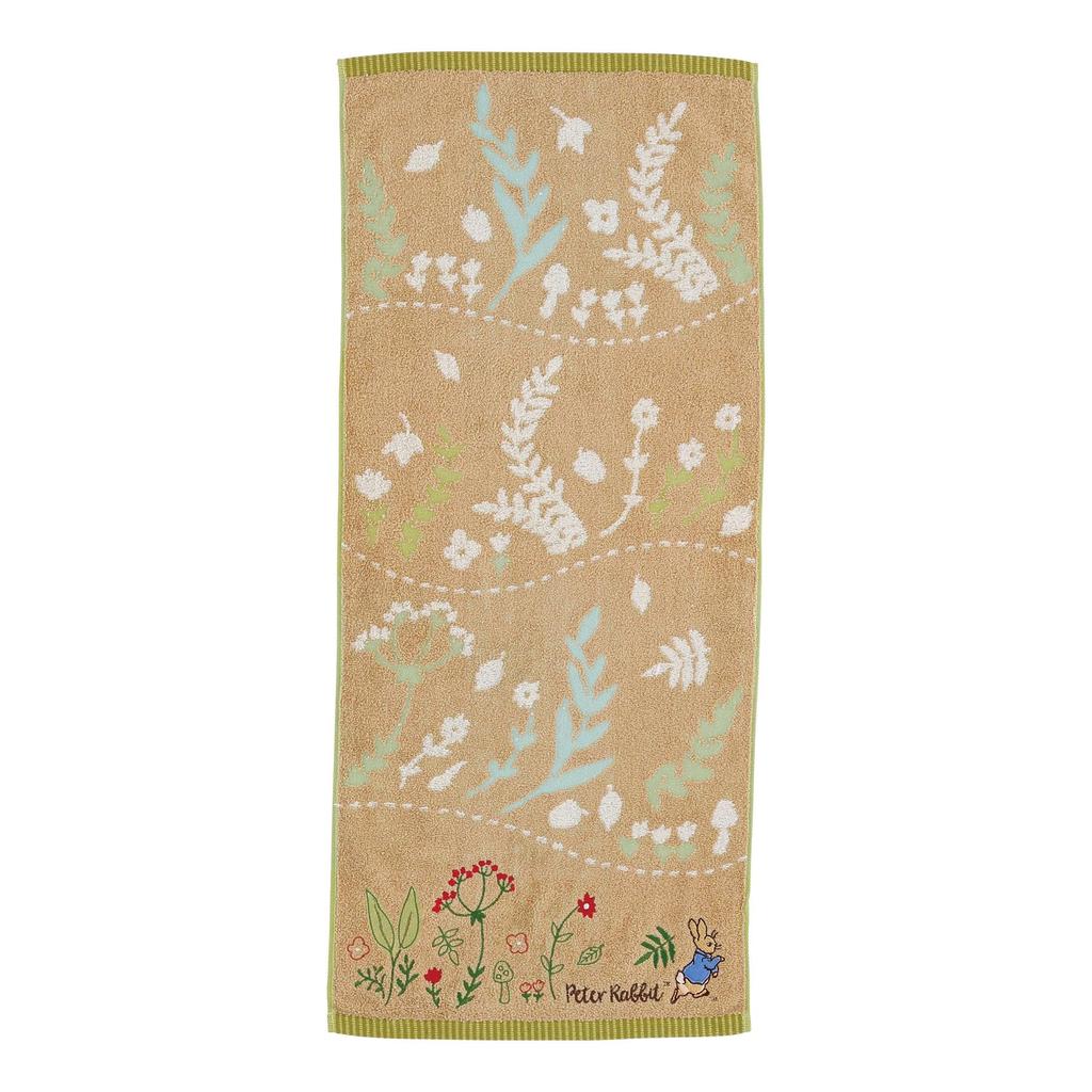 Marushin Peter Rabbit Face Nature Organic 5605013200 Towel, Wreath, Cotton, No-Twist Yarn,