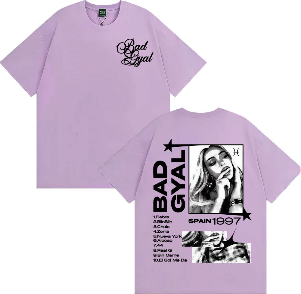 Singer Bad Gyal Album Tour 2025 Graphic T Shirts Unisex Women Harajuku Hip Hop Street Tshirt 100 Cotton Comfort Oversized T Shirt