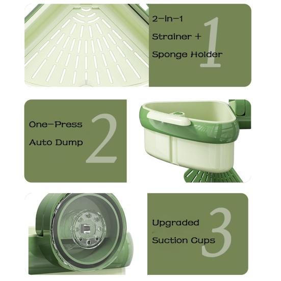 2Pcs Sink Drain Strainer Basket with Drain Hole Hanging Sink Corner Colander Triangle Sink Food Catcher Basket Kitchen Tool