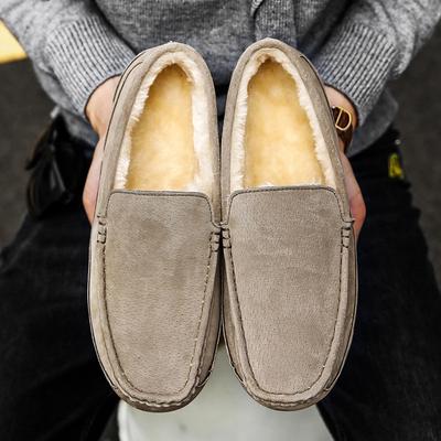 Mode Herren Slipper Plüsch Wildleder Fahrschuhe Lässig Marke Winter Warm Fell Mann Mokassins Slipper Fahrschuhe Männliche Bootsschuhe