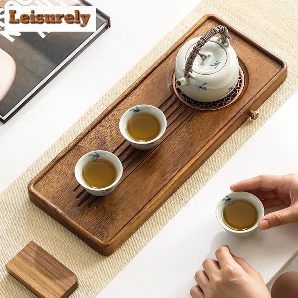 Walnut Wood Dry Bubble Tray Solid Wood Drainage Tea Tray Japanese Household Water Storage Dry Bubble Table Base Kung Fu Tea Set