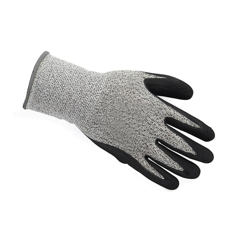 13 Gauge Protective Cut Resistant Level 5 Gloves Wrinkle Latex Coated Anti-cut Gloves for Glass Industry Construction