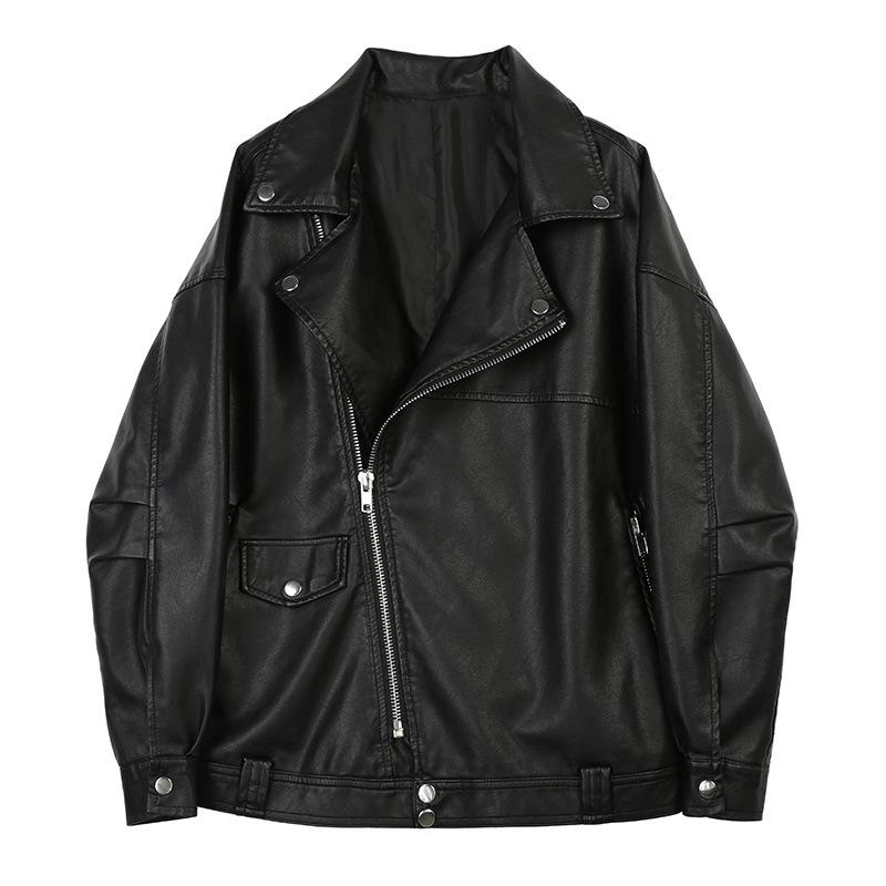 2024 Retro Cocoon-Shaped Motorcycle Leather Jacket – Spring/Autumn Collection