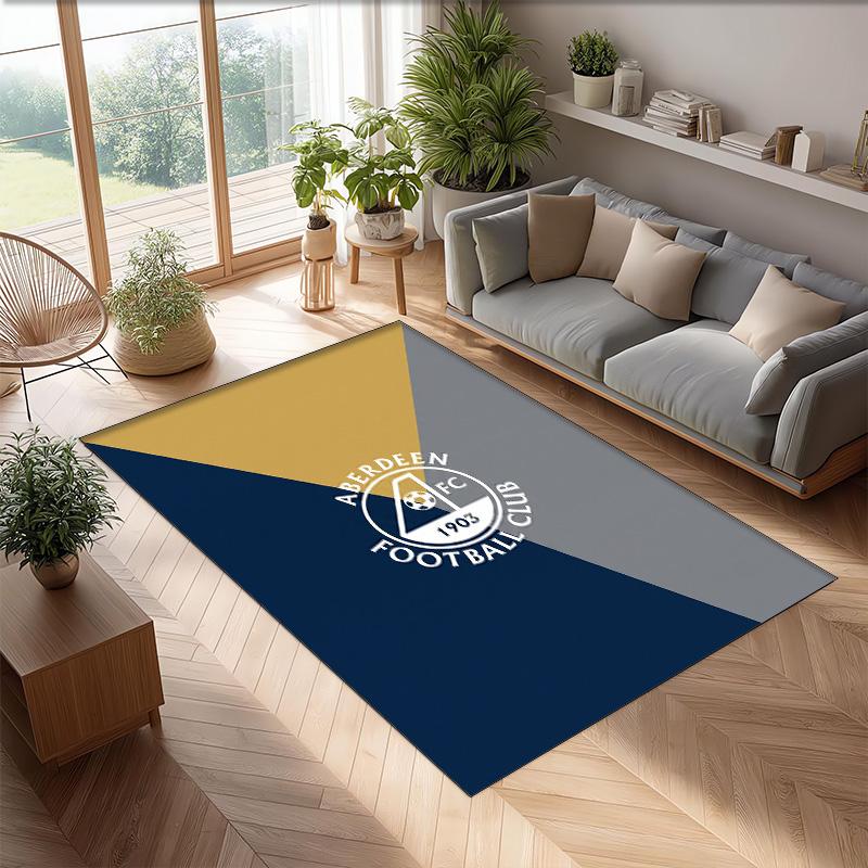 Aberdeen FC Soccer Football Pattern Soft Area Rug Non Slip Indoor Floor Carpet Sports Decor Mat for Bedroom