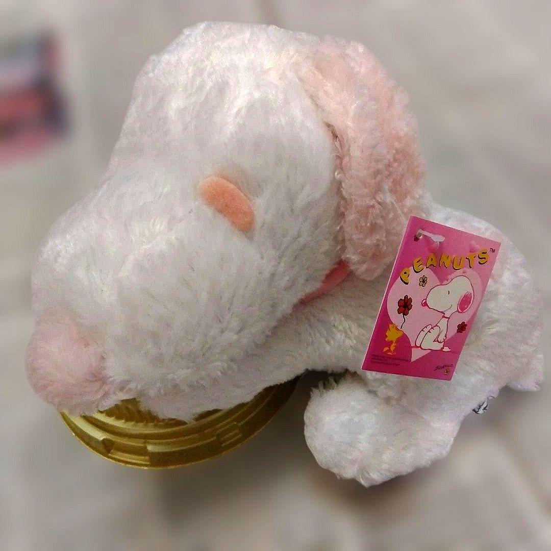 PEANUTS Nesoberi Snoopy stuffed toy with boa fabric tag, new and unused, 17cm