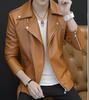 Spring and Autumn Retro Brown Leather Jacket Men's American High Street Trend Premium Sense Loose Lapel Handsome Motorcycle Jacket