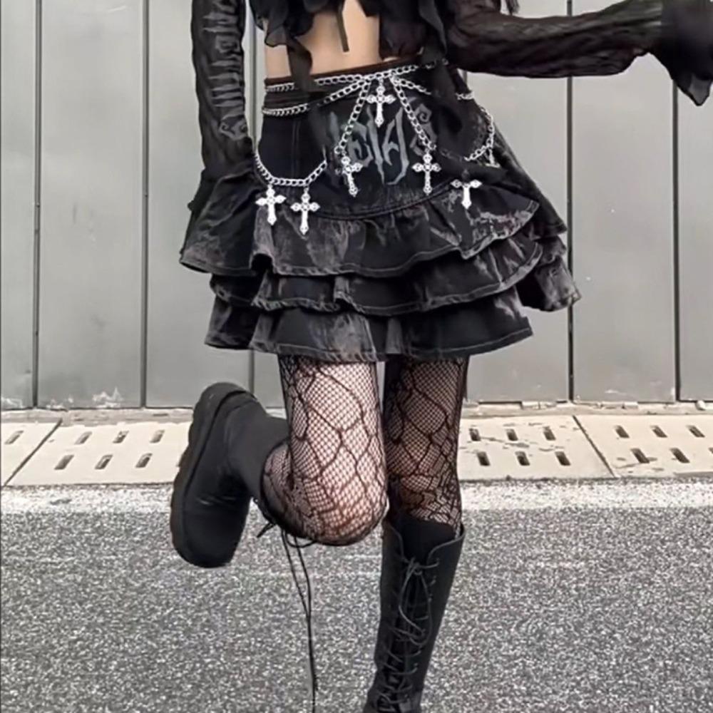 Temperament Hollowing  Cross Waist Chain Hottie Multi-layer Waist Chain  Women