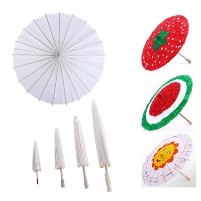 Weiß Papier Regenschirm Frauen Vintage Dance Prop Hochzeit Party Fotografie Prop Kinder DIY Malerei Lieferungen