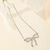 Fashionable Bow Necklace Bowknot Pendant Neckchain Adjustable Chain Choker Handmade Collarbone Chain Gifts for Women