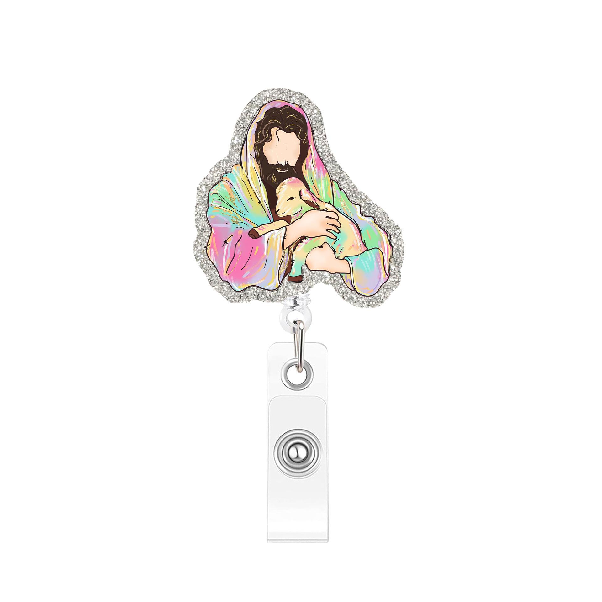 

Cartoon Badge Clip Colorful Easter Badge Reel Retractable Id Badge Holder Unique For Personnel Office Workers Teachers