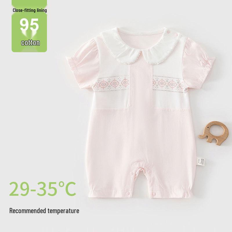 Angel Garden Summer Short Sleeve Newborn Jumpsuit Romper 90 - 12-15 months