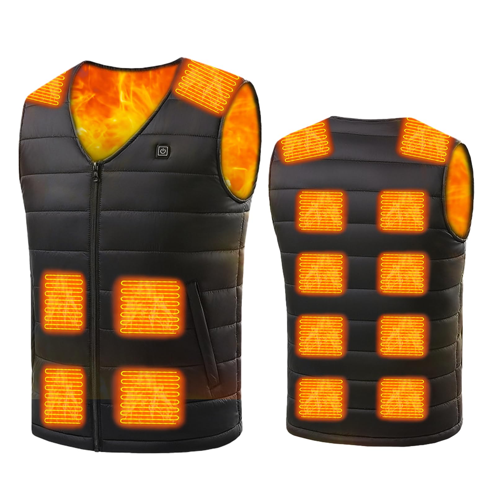 

Электрический жилет с подогревом YORIYOI с 16 зонами нагрева спереди и 3 режимами температуры, изготовленный из японского материала для холодной погоды, электрический, с USB для поездок на работу и чёрный