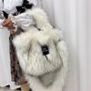 Women Luxury Faux Fur Leather Tote Bag Large Capacity Shoulder Crossbody Handbag